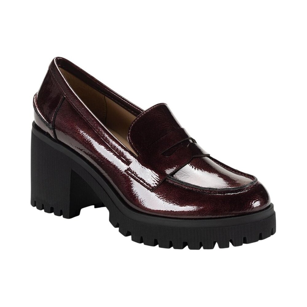 NEW Sun + Stone Womens Presscott Loafer Pumps 10019660600 Wine Pat Purple 10M